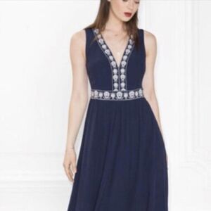 &Other Stories Blue Embroidered Maxi Dress sz 10